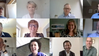 Britain's Prince William and Catherine, Duchess of Cambridge take part in the mental health roundtable call