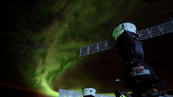 An aurora is photographed from the International Space Station