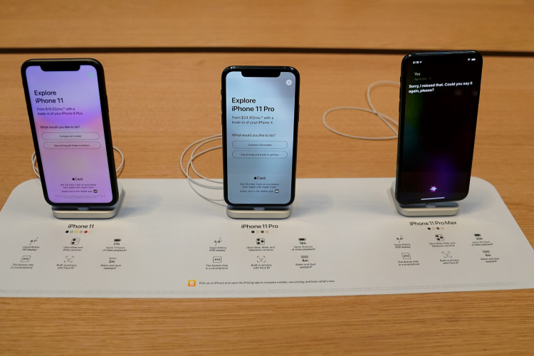 Apple iPhone 11's are pictured inside of the Apple Store on Fifth Ave in the Manhattan borough of New York