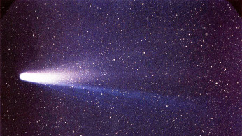 Comet 1P/Halley as taken March 8, 1986 by W. Liller, Easter Island, part of the International Halley Watch (IHW) Large Scale Phenomena Network.