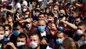 FILE PHOTO: Employees of Electrocomponentes de Mexico are seen during a protest to halt work amid the spread of the coronavirus disease (COVID-19), in Ciudad Juarez