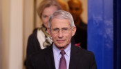 Dr. Anthony Fauci of the National Institutes of Health arrives for the daily coronavirus task force briefing with President Donald Trump at the White House in Washington, U.S.