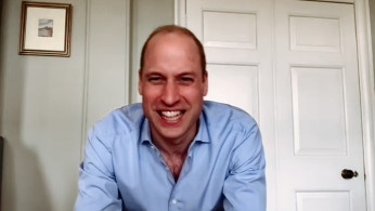 Britain's Prince William on a video call with NET