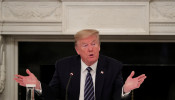 U.S. President Trump meets with Republican members of Congress at the White House in Washington