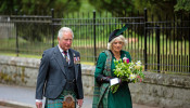 Britain's Prince of Wales and Camilla attend VE Day 75th Anniversary in Balmoral