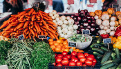 Variety of fruits and vegetables.