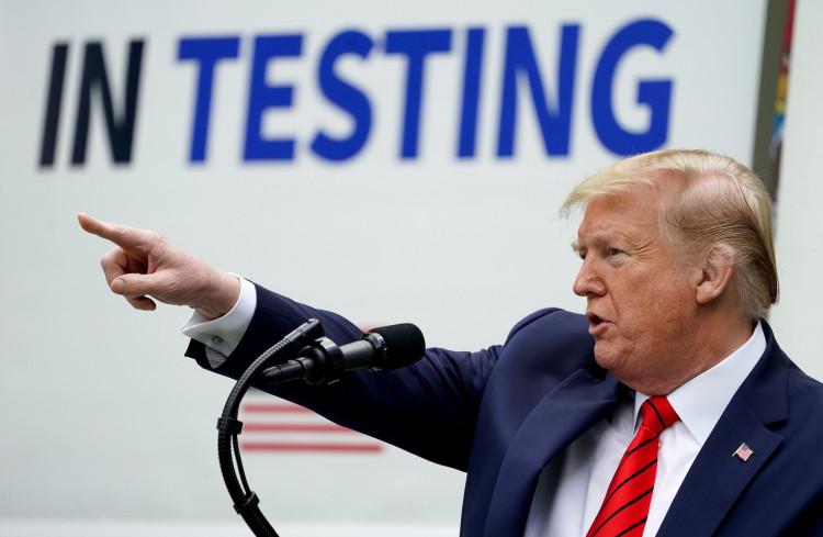 U.S. President Donald Trump holds press briefing on coronavirus response at the White House in Washington