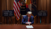 U.S. President Donald Trump holds coronavirus response meeting with governors at the White House in Washington