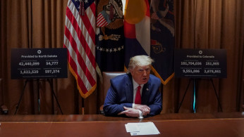 U.S. President Donald Trump holds coronavirus response meeting with governors at the White House in Washington