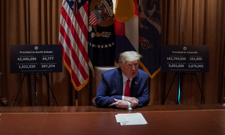 U.S. President Donald Trump holds coronavirus response meeting with governors at the White House in Washington