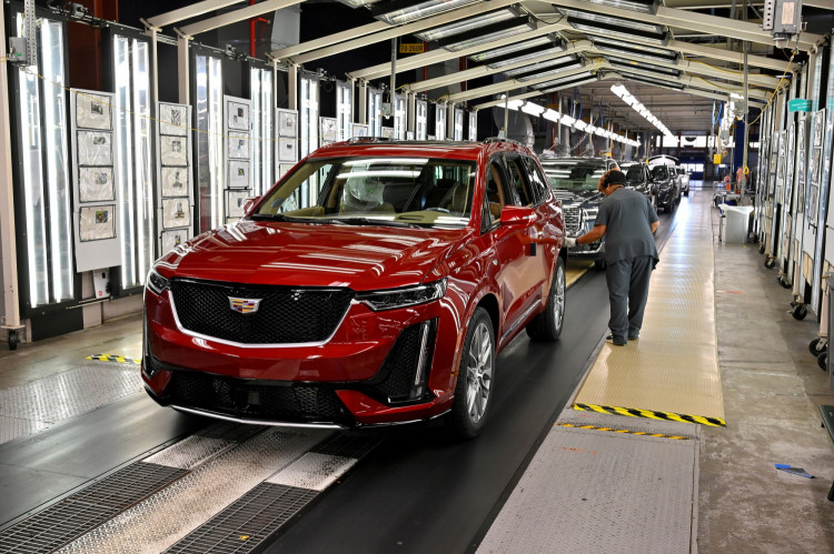 Final inspection is performed as the vehicles are ready to leave the assembly line at the General Motors (GM) manufacturing plant in Spring Hill