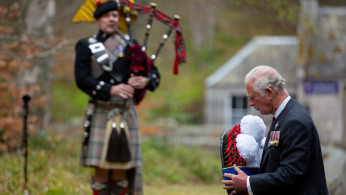 Britain's Prince of Wales and Camilla attend VE Day 75th Anniversary in Balmoral