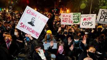 Protesters rally against the death in Minneapolis police custody of George Floyd, in Portland, Oregon