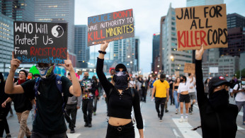Peaceful protest against the death in Minneapolis police custody of George Floyd, in Denver