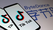 Tik Tok logos are seen on smartphones in front of a displayed ByteDance logo in this illustration taken November 27, 2019.