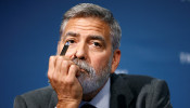 George Clooney attends a news conference during an event about corruption in Africa, in London, Britain September 19, 2019. REUTERS/Henry Nicholls