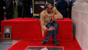 Rapper Snoop Dogg receives his star on the Hollywood Walk of Fame in Los Angeles. 