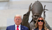 U.S. President Donald Trump visits Saint John Paul II National Shrine in Washington