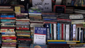 Books for sale are displayed at a bookstand on a street for 15 Egyptian Pounds (0.93 $) each, amid concerns over the coronavirus disease (COVID-19) in central Cairo