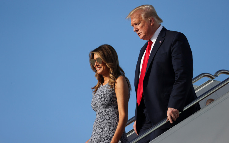 U.S. President Trump and first lady return to Washington after travel to the Kennedy Space Center in Florida at Joint Base Andrews in Maryland