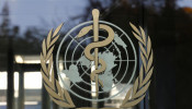 A logo is pictured on the World Health Organization (WHO) headquarters in Geneva, Switzerland, November 22, 2017.