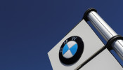A logo of BMW is seen outside a BMW car dealer, amid the coronavirus disease (COVID-19) outbreak in Brussels