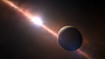 This artist’s view shows the planet orbiting the young star Beta Pictoris.