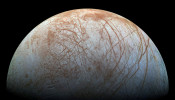 Handout photo of a view of Jupiter's moon Europa, created from images taken by NASA's Galileo spacecraft in the late 1990's