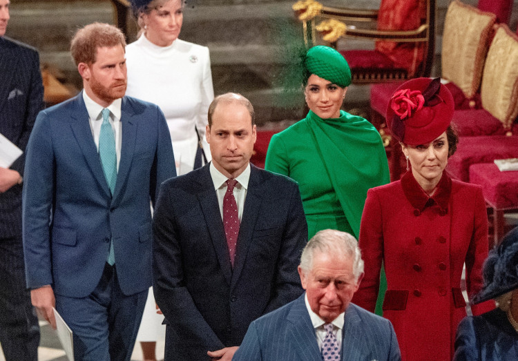 Prince Charles, Prince William, Kate Middleton, Prince Harry, and Meghan Markle