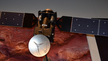 Scale model of ExoMars Trace Gas Orbiter displayed during Paris Air Show 2015