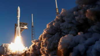 A United Launch Alliance Atlas V rocket carrying NASA's Mars 2020 Perseverance Rover vehicle lifts off from the Cape Canaveral Air Force Station