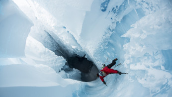 Will Gadd goes ice climbing under Greenland Ice Cap