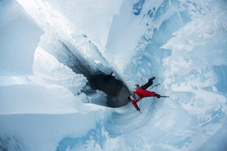 Will Gadd goes ice climbing under Greenland Ice Cap