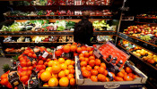 Full shelves with fruits are pictured in a supermarket during the spread of the coronavirus disease (COVID-19) in Berlin, Germany, March 17, 2020.
