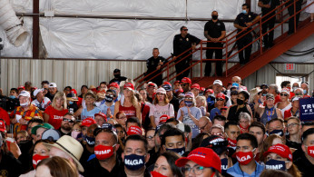 Supporters of U.S. President Donald Trump attend a campaign event at Yuma International Airport