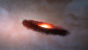 Artist’s impression of the disc of dust and gas around a brown dwarf