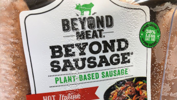 Products from Beyond Meat Inc, the vegan burger maker, are shown for sale at a market in Encinitas, California, U.S.