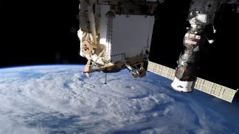 Hurricane Genevieve is seen from the International Space Station (ISS)