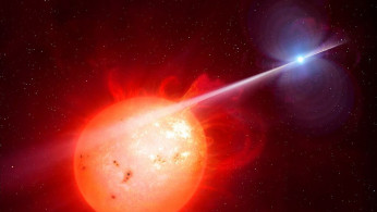 Artist's impression of the binary star system AR Scorpii