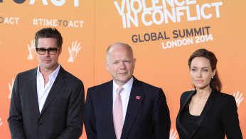 Brad Pitt, William Hague and Angelina Jolie 