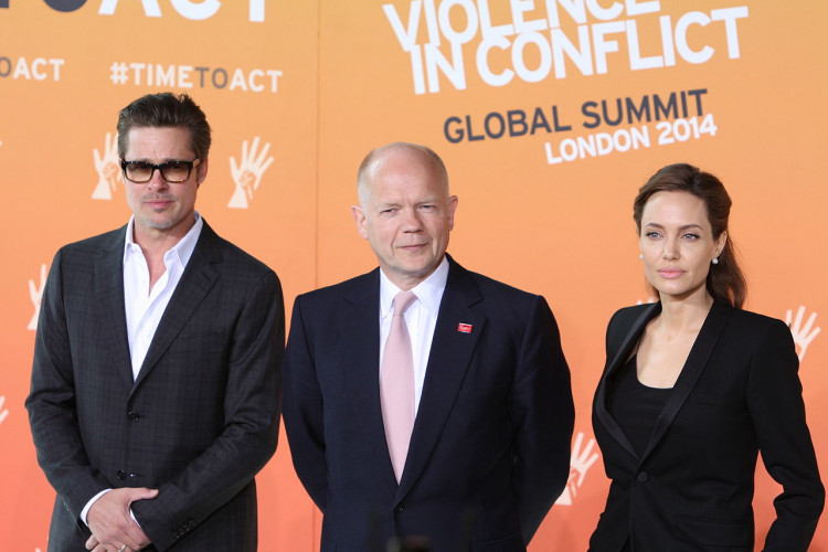 Brad Pitt, William Hague and Angelina Jolie 