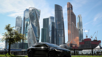 FILE PHOTO: A Tesla Model X electric vehicle is shown in Moscow