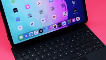 Black tablet computer with keyboard