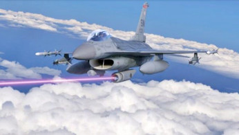 F-16 fires its laser