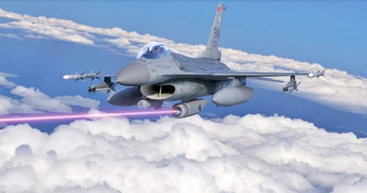 F-16 fires its laser