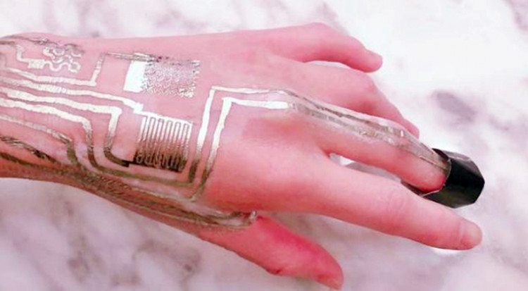 Wearable sensors printed onto skin