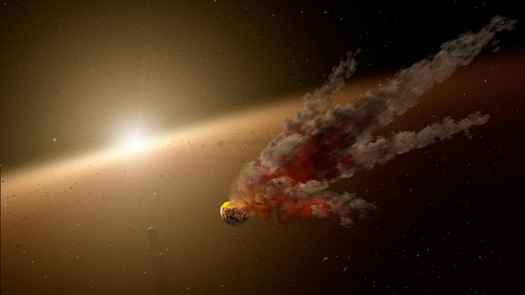 Artist impression of asteroid collision