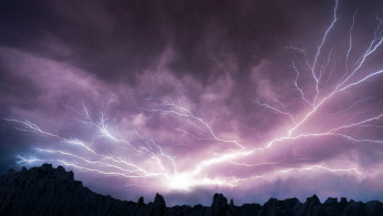 lightning over the mountains