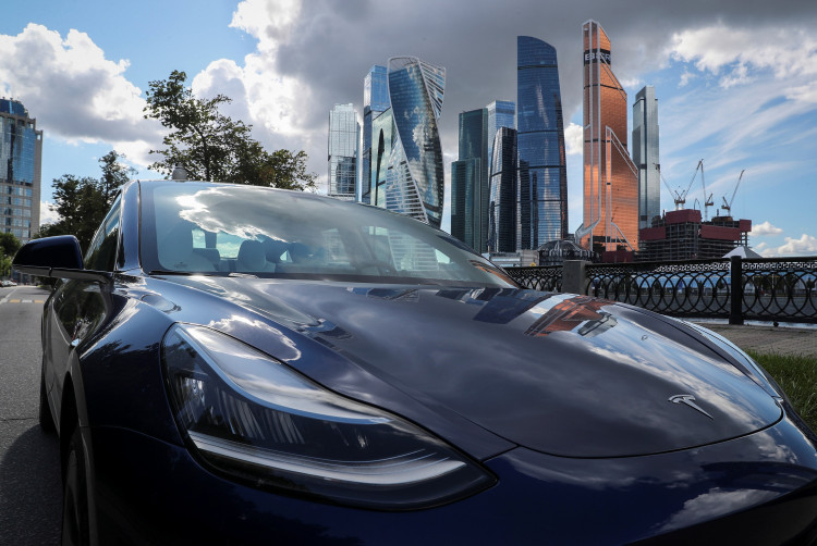A Tesla Model 3 electric vehicle is shown in this picture illustration taken in Moscow, Russia July 23, 2020