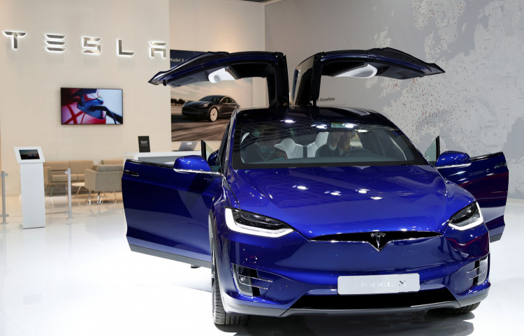 A Tesla Model X electric car is seen at Brussels Motor Show, Belgium, January 9, 2020